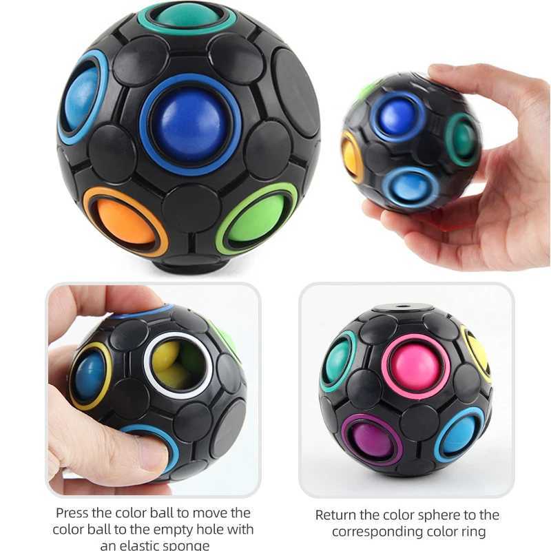 Rainbow Pop Fidget Toys Pack Push its Bubble Stress Relief Sensory Toys for Adult Children Autism Needs Squishy Squeeze Toys Y240810