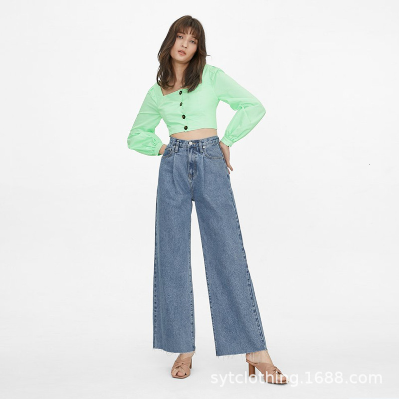 Women's Lantern Women Blouse Square Collar Top Long Sleeve Short Style