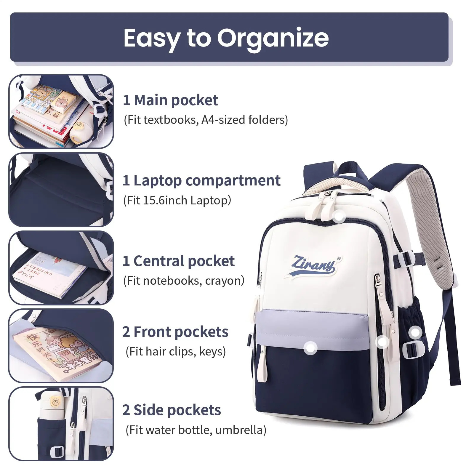 School backpack for girls teenagers large children school aged 9 to 16 nylon travel and leisure 240813