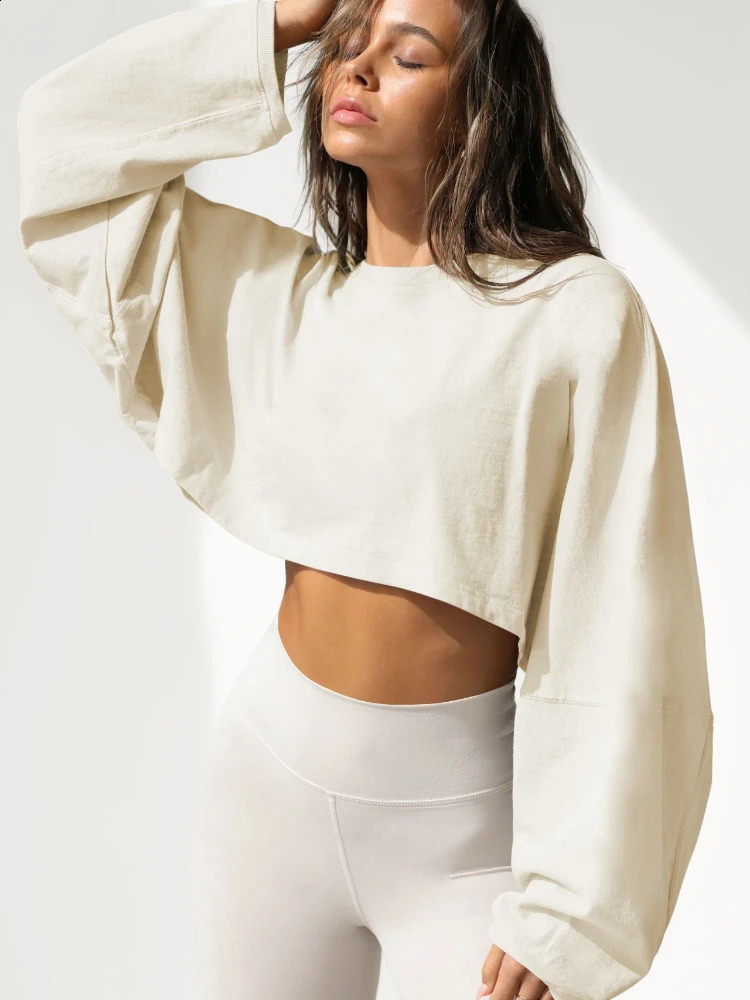 No Hat Hoodies Women Simple Oneck Crop Sweatshirt American Style Jogger Female Sexy 10 Colors Loose Stylish Hip Hop Streetwear 240812