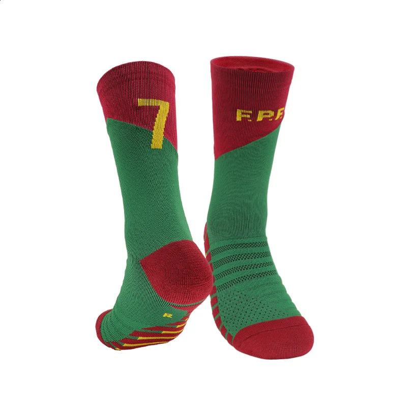 Football Yellow Number 10# 7# Blue Kids Soccer Socks Mens Sports Short Outdoor Running Fastdrying Breathable NonSlip 240805