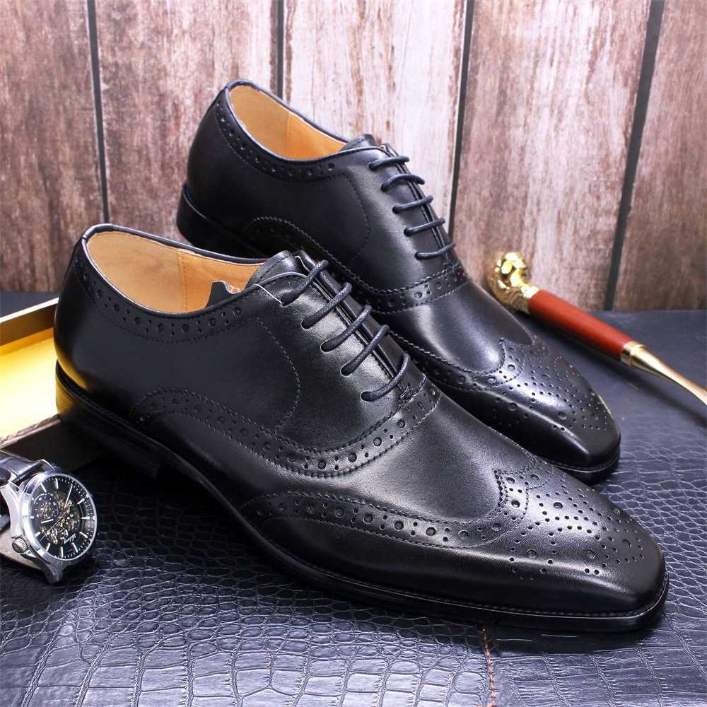 CMM British Style Block Leather Mens Shoes Handmade Mens Oxford Shoes Business Casual Leather Shoes Mens