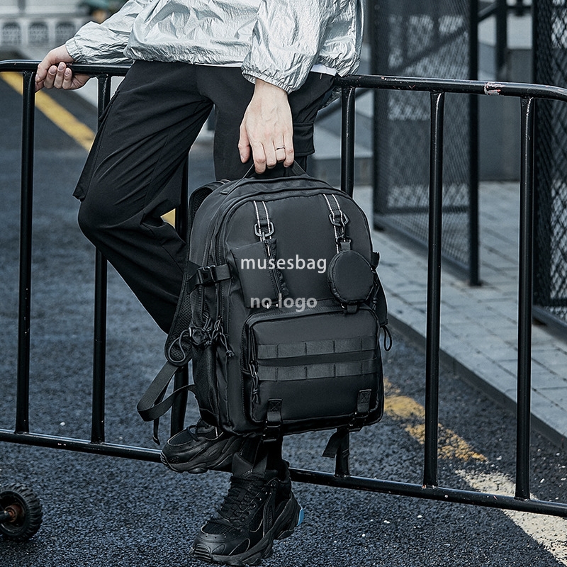 Backpack men's fashion function small travel computer backpack leisure large capacity high school schoolbag female minority
