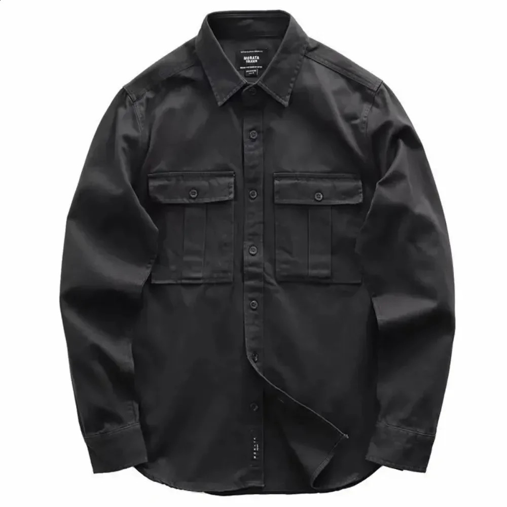 DAILOU Mens Freight Work Shirt Cotton Military Long Sleeve Dress US Summer Sales 240812