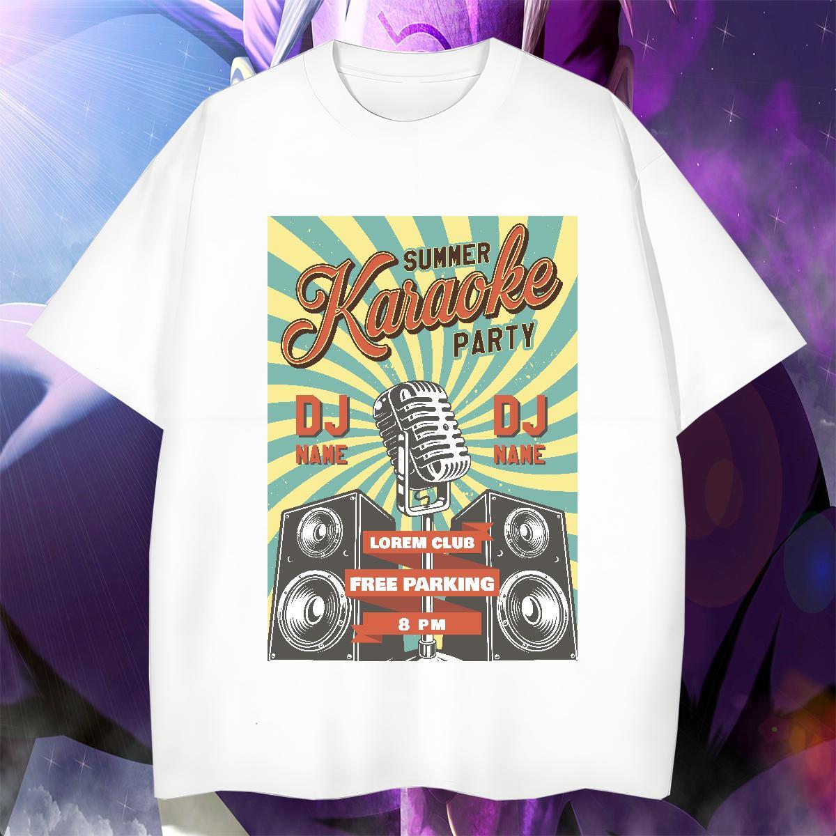 Wholesale radio T Shirt For Man Street wear Hip Hop Couples T Shirts 100% Cotton 230g DIY Customized Breathable Short Sleeve Anime Top Tees