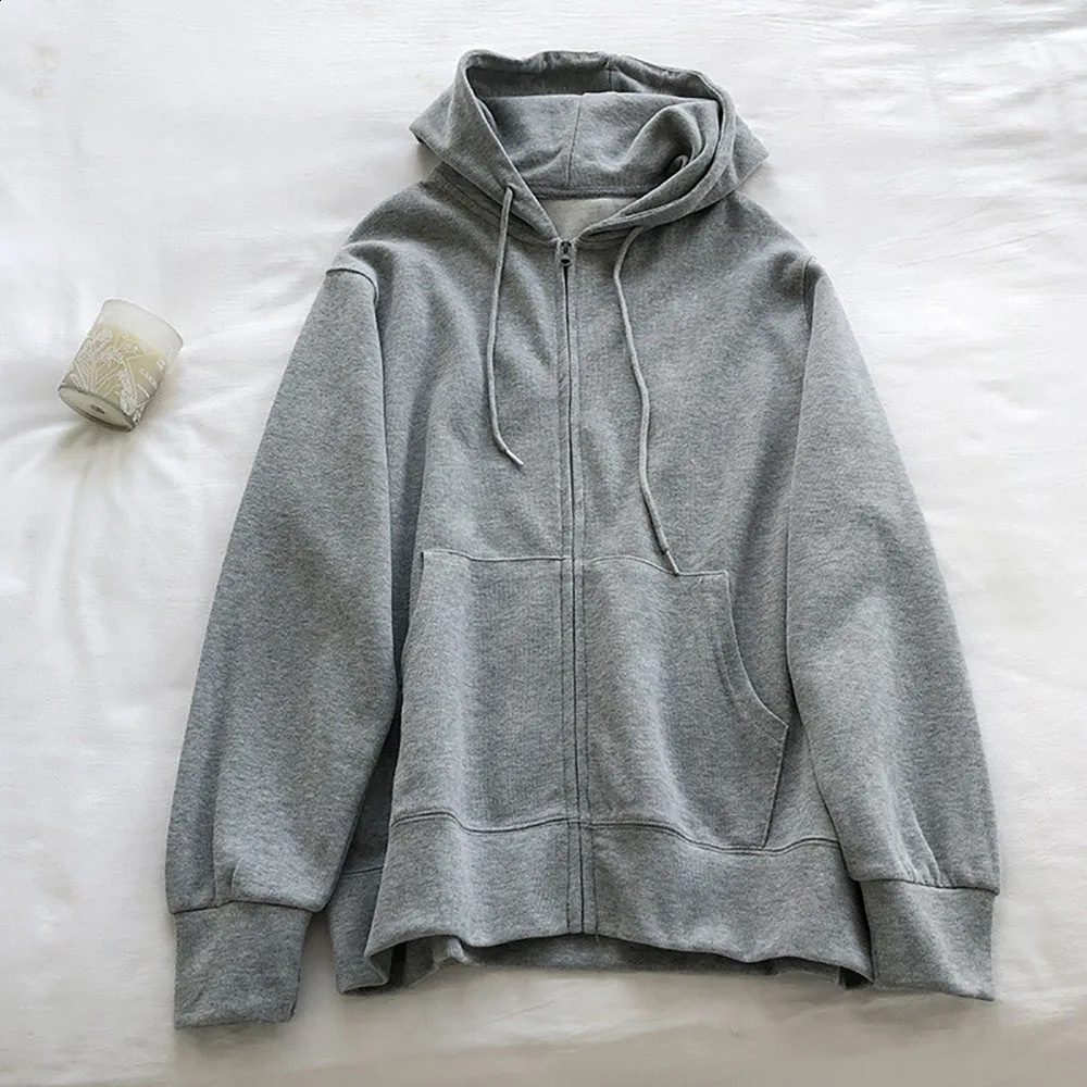 Hoodies Women Spring Autumn Thin Zipper Cardigan Sweatshirts Fashion Purple Loose All-matched Hooded Outerwear Female 240812