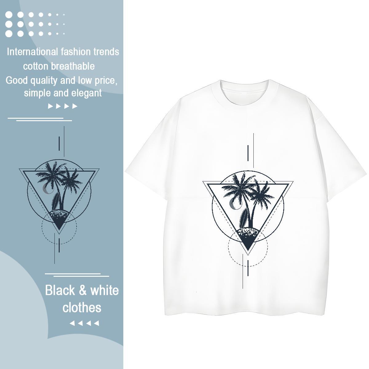 Fashion New Men Tops Tees tree Casual 230g Pure Cotton Polos Short Sleeve O-Neck High Quality T Shirts Men DIY Anime