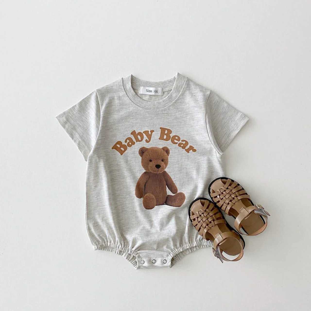 Newborn baby jumpsuit printed casual long sleeved baby boy and girl dress for spring and summer W240812