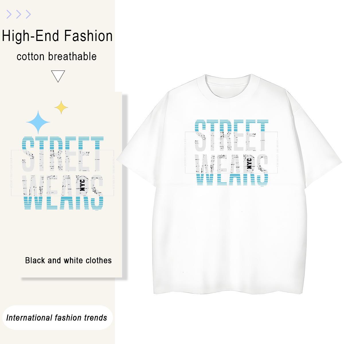 Classic Men Tshirts Daily Outfit 230g 100% Cotton Oversized 3XL 4XL Breathable Crew Neck letter Mens T Shirts Casual New Tee Shirt