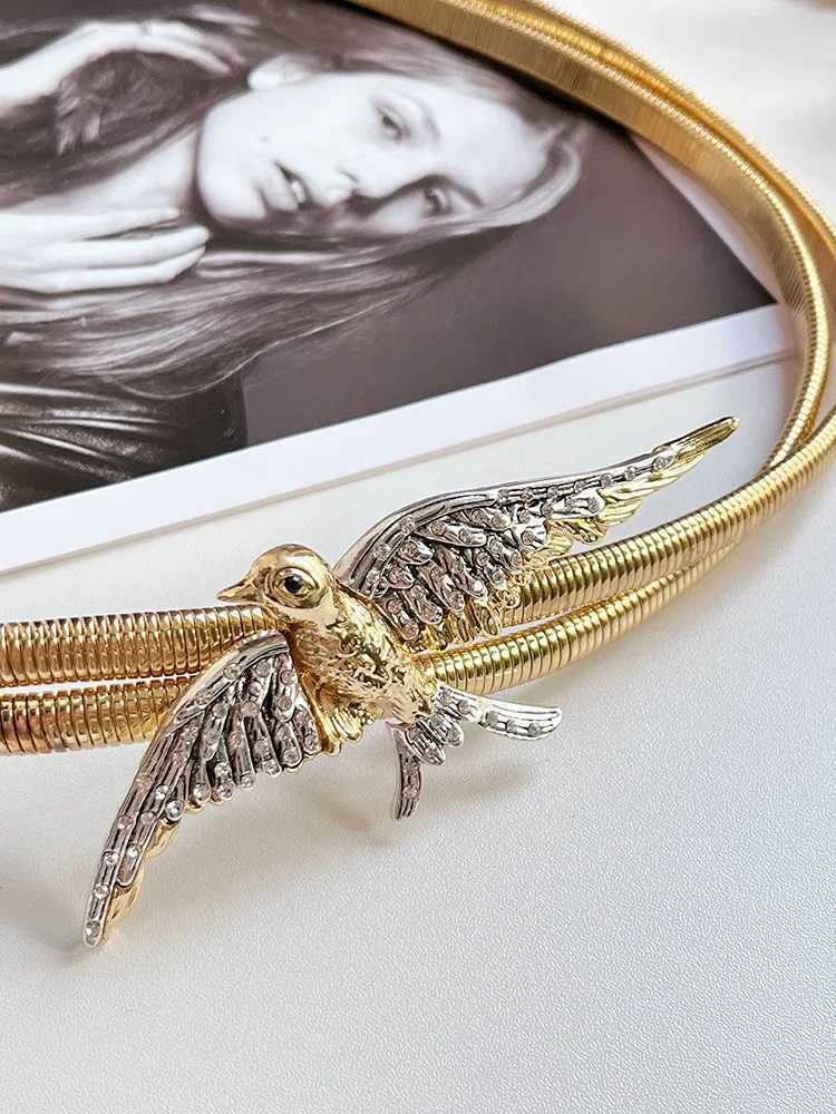Bird and Waist Chain Pattern Animal Shape Inlaid Decorative Belt W240807