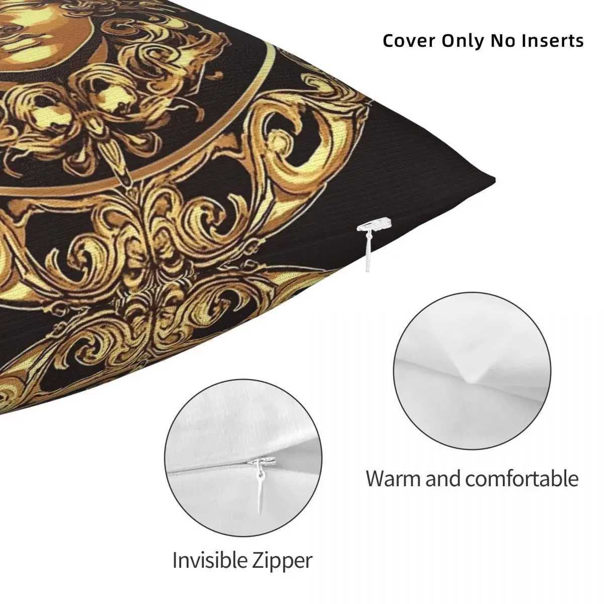 Pillow Case Medusa with ancient creative art square shell soft cushion cover fashionable zipper decoration shell suitable for home 40x40cm T240829
