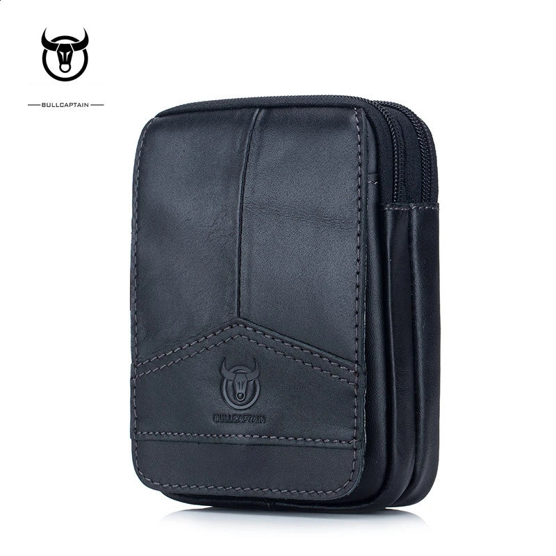 Captain Bull Cowboy Leather Mens Waist Bag Multi functional Outdoor Travel with Money Bag Mens Mobile Phone Bag Clutch JYB083 240812