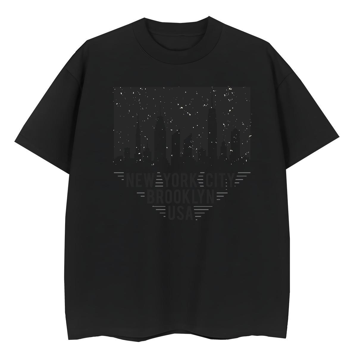Free Shipping Mens T Shirts Tall buildings Breathable Soft Sport Anime Print 230g Pure Cotton Men Tees Classic Casual Clothes
