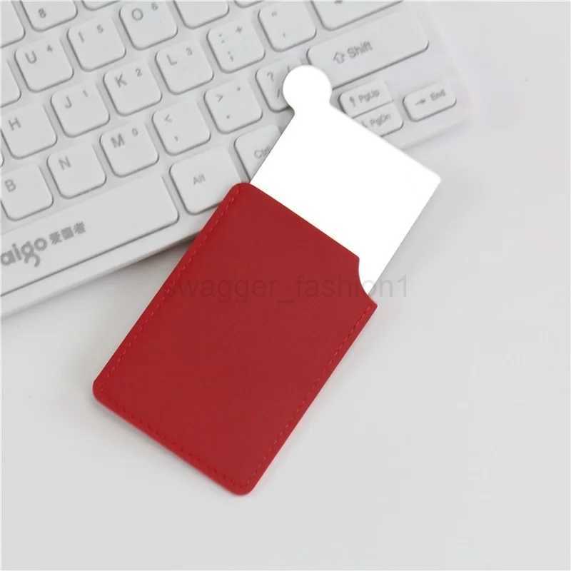 Portable Shatter Proof Card Style Pocket Cosmetic Mirror PU Leather Cover Stainless Steel Unbreakable Makeup MirrorXJ240813
