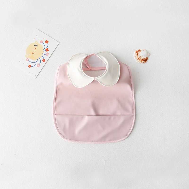 Bibs Burp Cloths Baby Bibs INS Nordic Style Infant Boy Girl Waterproof Soft PU Bib Meal Protection Feeding Burp Cloth With Pocket Easy CleanL4812