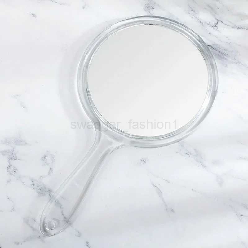 Hand Mirror Double-sided Handheld Mirror 1x/3x Magnifying With Handle Transparent Hand Mirror Rounded Shape MakeupXJ240813