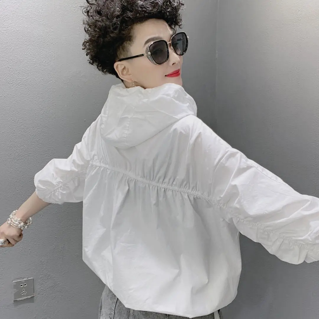 Solid color Loose Casual Hoodies Women Turtleneck Long Sleeve Cotton Hooded Shirt Oversized Sweatshirt Female Pullover Lady 240813
