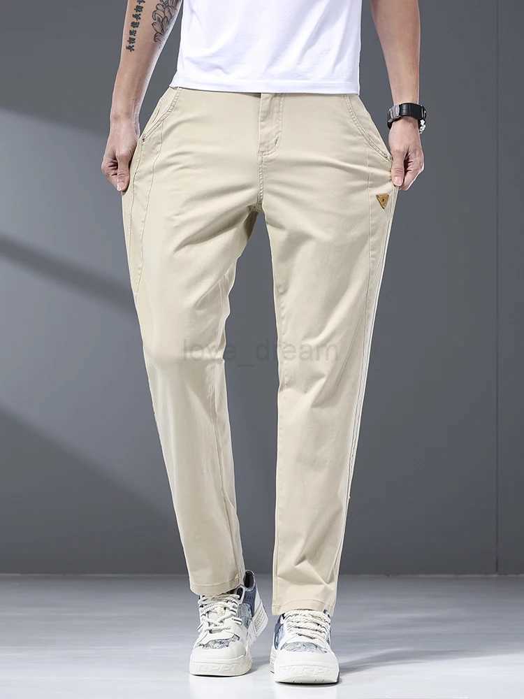 5 Colors Spring Autumn Mens Cargo Pants 97% Cotton Retro Splicing Work Straight Jogger Trousers Loose Casual Brand PantsXJ240813