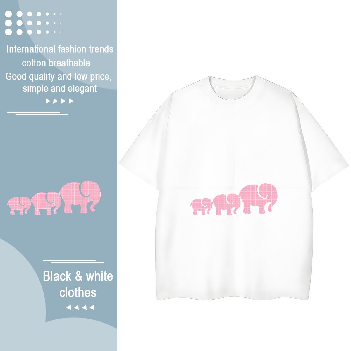 2024 Tshirt for Man Woman Elephant Casual 100% Cotton 230g Clothes Short Sleeve O-Neck Unisex Man T Shirts Custom Print Plus Size