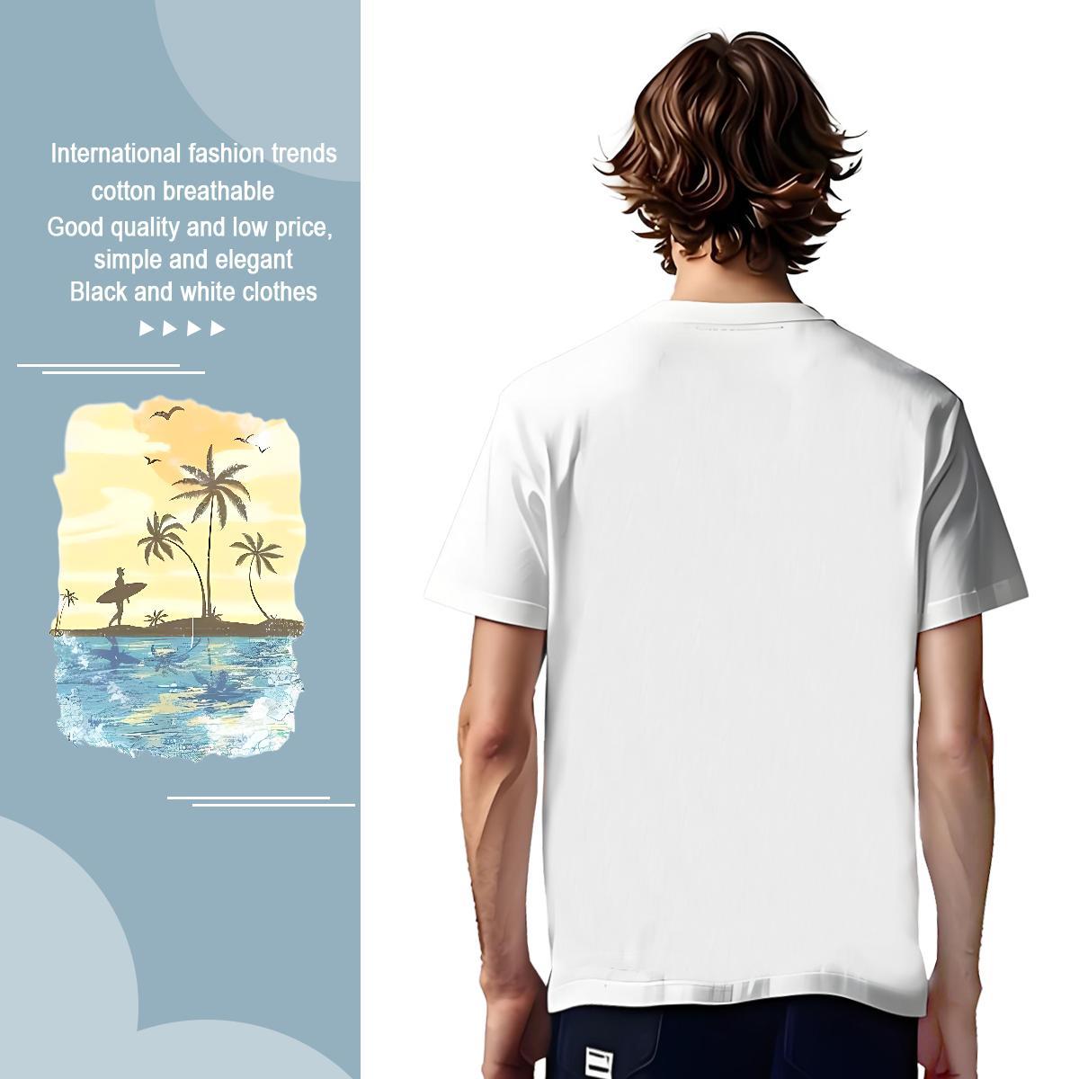 Mens T Shirts 230g Cotton tree Casual Beach Crew Neck Oversized 4XL Tshirt for Man Woman Classic Casual Soft Clothings