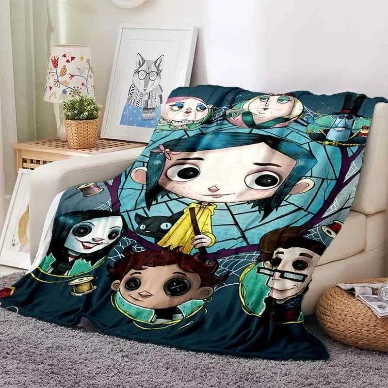 3D Print C-Coraline Animate Movie BlanketWarm and Soft Blanket For Couch Sofa Office Home Travel Camping Birthday GiftXJ240813