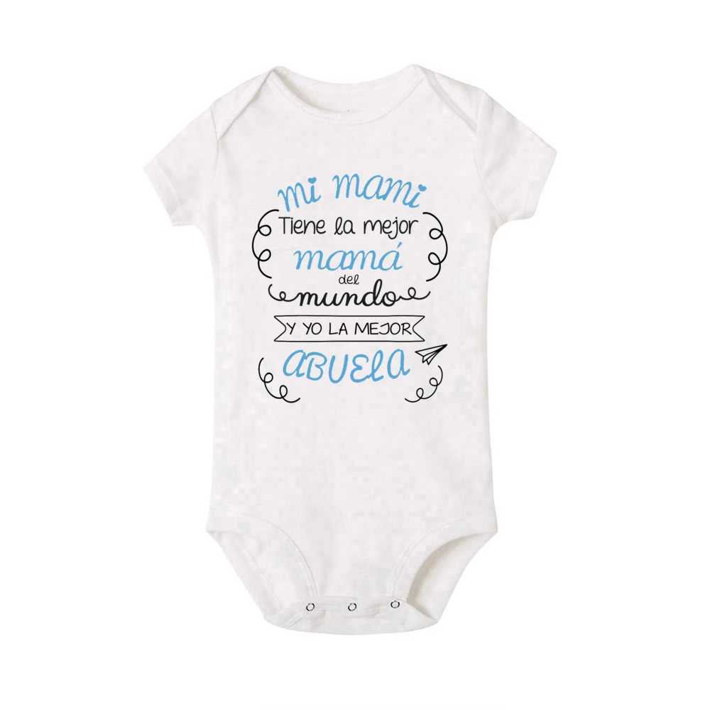 My mother is the best mother in the world. I have the best grandmother baby bodysuits baby short sleeved jumpsuits newborn jumpsuits W240812