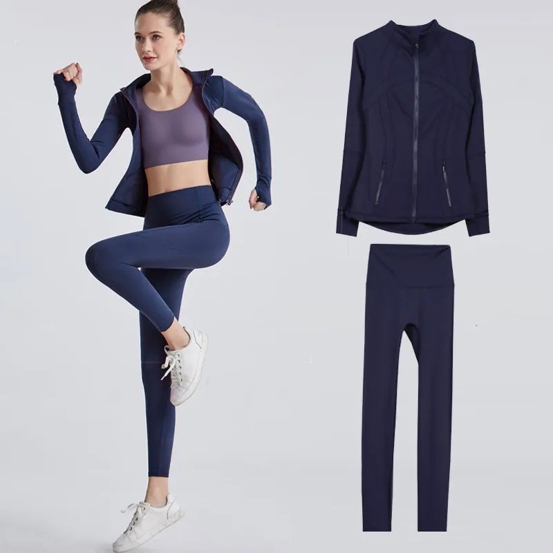 Women Designer Yoga Set Casual Short Sports Workout Set Women Sets Shorts Leggings Jackets Zip Up Coat Elastic Quick Drying And Breathable Gym Suits T