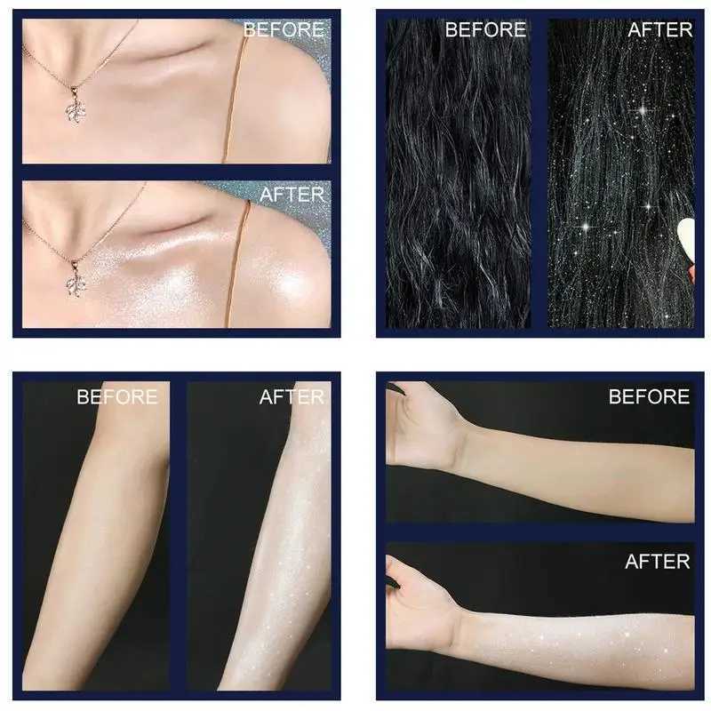 Body glitter whole body lasting shimmer powder spray suitable for women daily facial makeup family work dating party W240812
