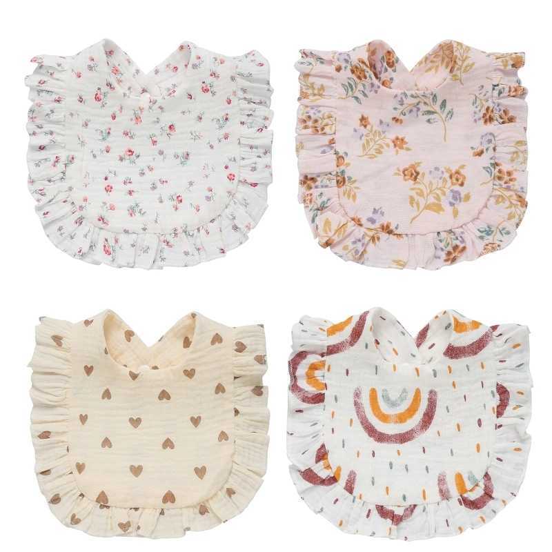 Bibs Burp Cloths Baby Bib for Boys Girl 0-24Months Breathable Floral Drooling Bib with Hidden Stud Buckle Infant Sleep Teething BandanaL4812