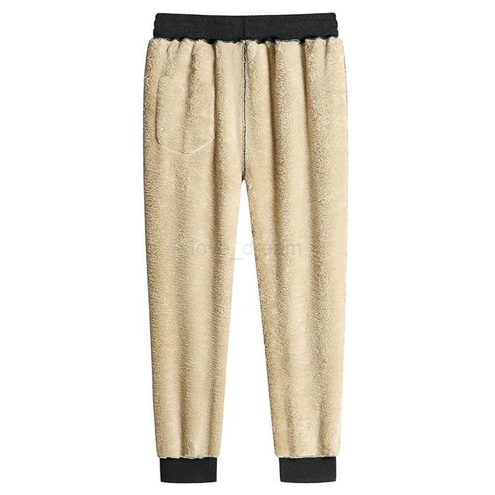 2023 Mens Winter Lamb Wool Thickened Warm Sportswear Mens New Casual Drawstring Jogging Pants Mens High-Quality Cotton PantsXJ240813