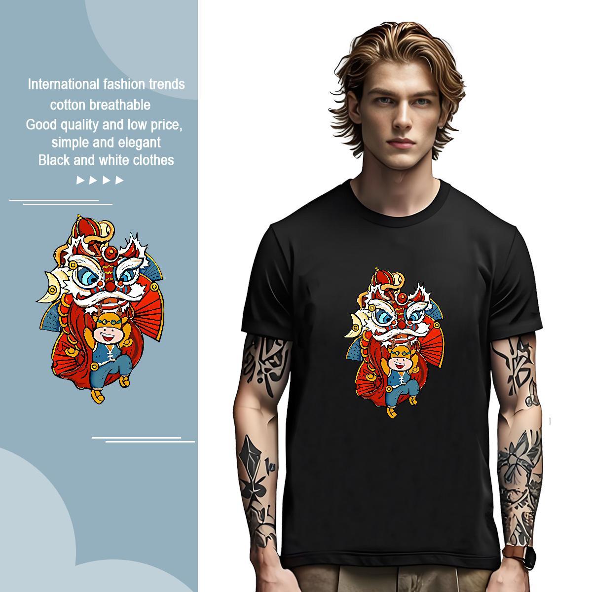 Man T Shirts 230g Pure Cotton High Street Hip Hop Breathable Short Sleeve Anime Tshirt for Man Woman Fashion New Designer Clothes