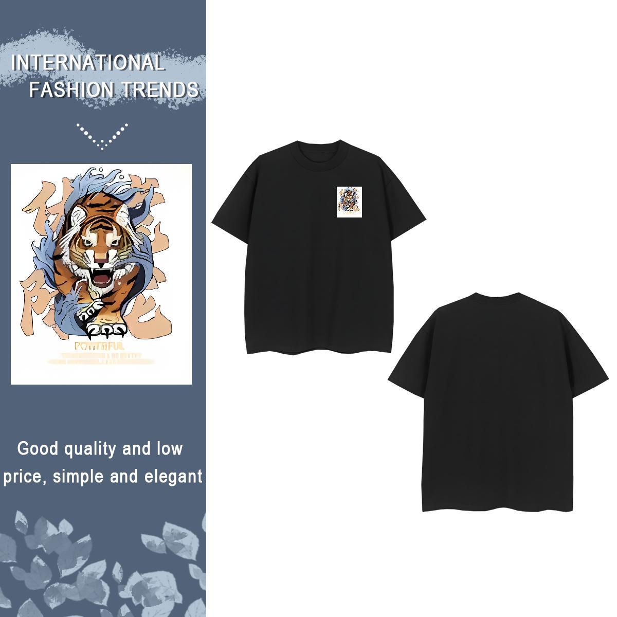 Man T Shirts 230g 100% Cotton Street wear Hip Hop Round Neck Short Sleeve DIY Printed Tshirts Fashion Designer Comfortable Tees Shirts