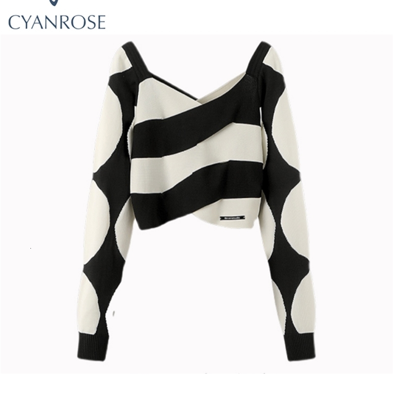 Womens Striped Pullover Knitted Sweater Harajuku Y2k Long Sleeves Sweater Jumper Vintage 2000s Aesthetic Female Clothes Autumn 240812
