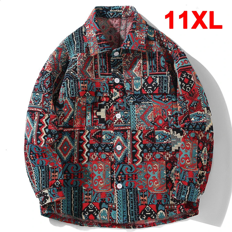 Hip Hop Vintage Jacket Men 10XL Plus Size Jackets Coats Spring Autumn Button Coat Male Big Size 10XL 240812
