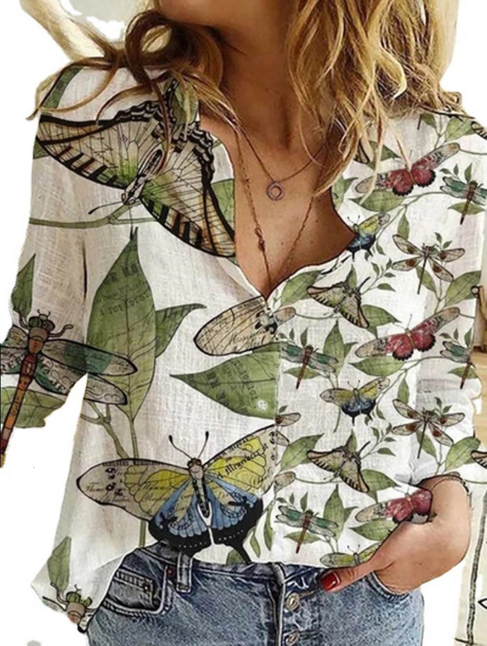 Autumn lady shirts Office women Blouses Shirt tops Cross