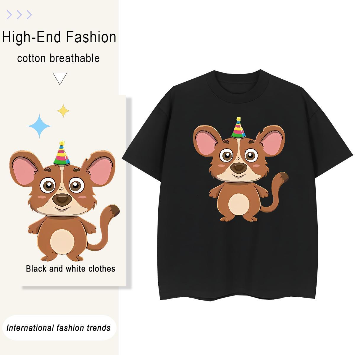 Popular Men Tees Street Casual 230g 100% Cotton Custom Big Size O Neck Short Sleeves mouse T Shirts Men 2024 Designer Clothings