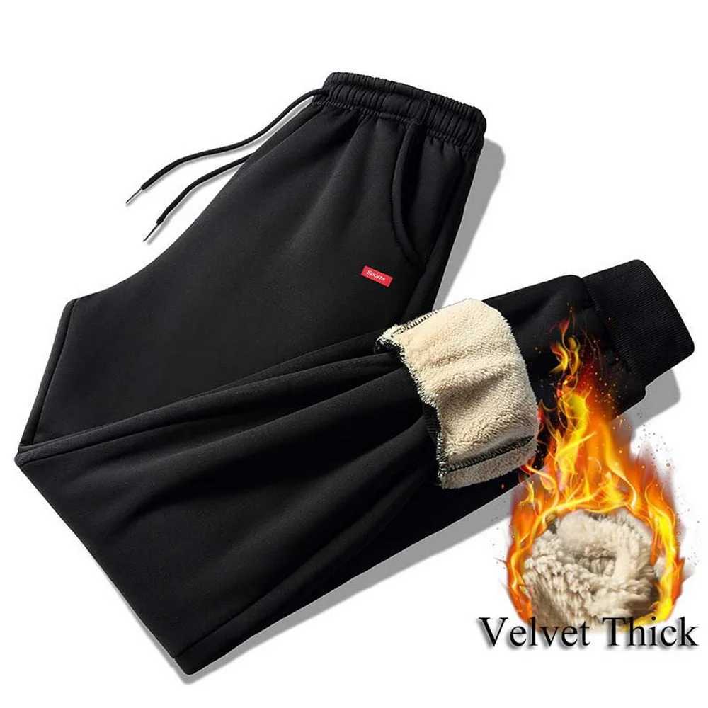 FALIZA Thick Fleece Joggers Mens Pants Winter Cotton Trousers Lambskin Cashmere Sweatpants Warm Male Casual Track Pants PAM56XJ240813