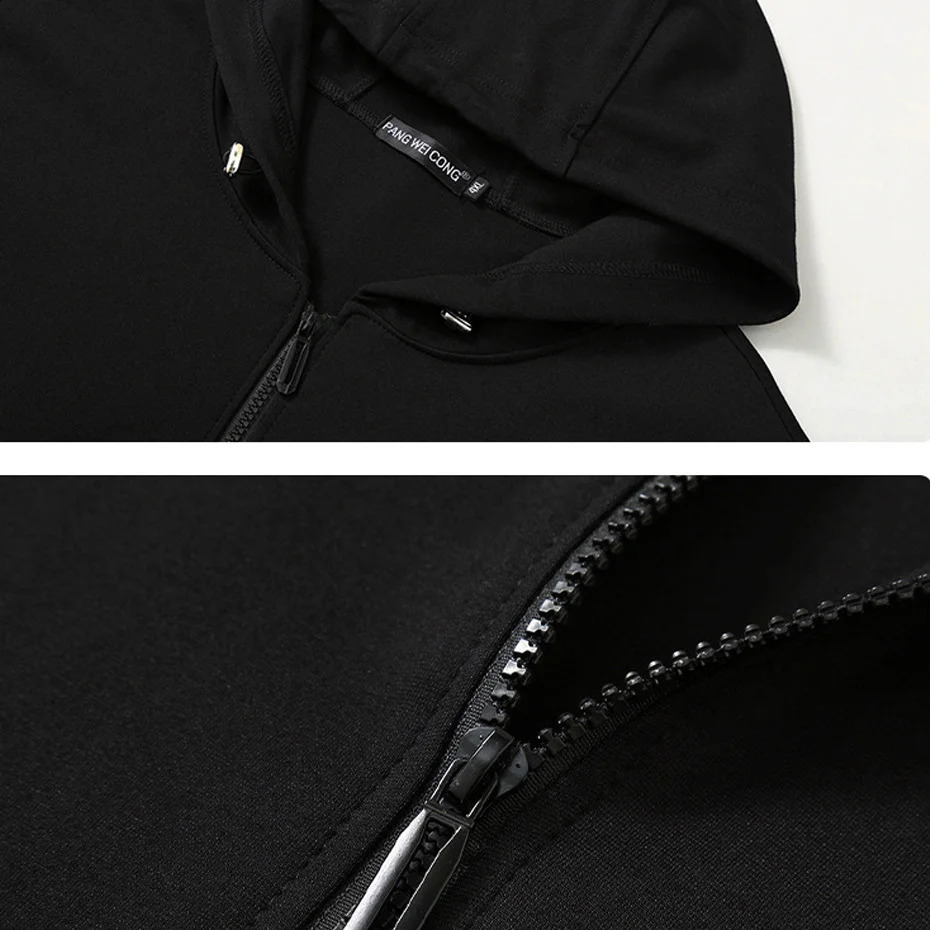 Hooded Jacket Men Autumn Winter Thick Jackets Plus Size 10XL Fashion Casual Solid Color Black Coat Male Big Size 240812