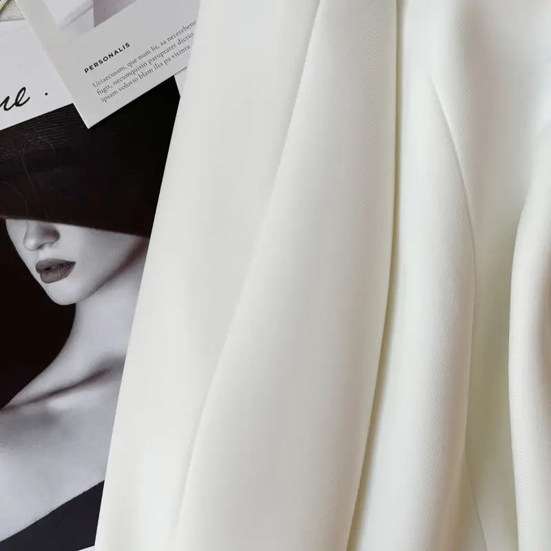 Autumn Fashion Blazers Women Temperament Solid Double Breasted Cropped Jacket Woman Basic All Match Suit Outwear Female 240813