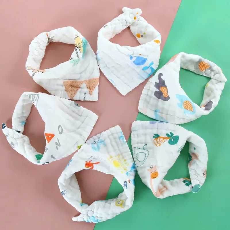 Bibs Burp Cloths Baby Infant Muslin Cotton Bib Baby Bandana Bibs Triangle Scarf Feeding Saliva Towel Feeding Drool Bibs Burp Cloth AccessoriesL4812