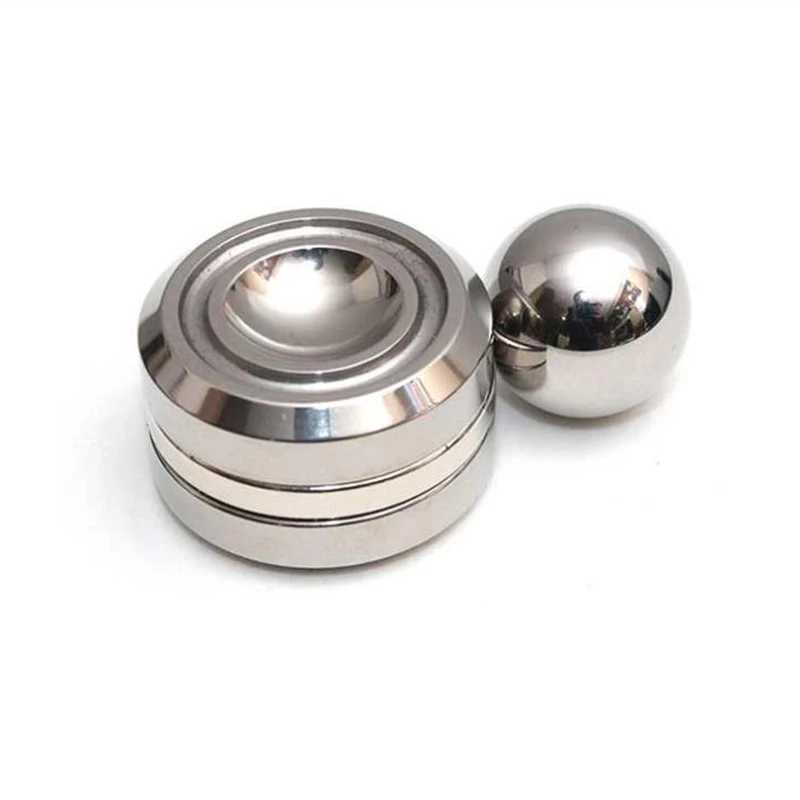 Stress Relief Metal Fidget Toy Decompression Hypnosis Rotary Gyro Fingertip Toy Kinetic Round Spinner Kids Gift Magnet Balls Y240810