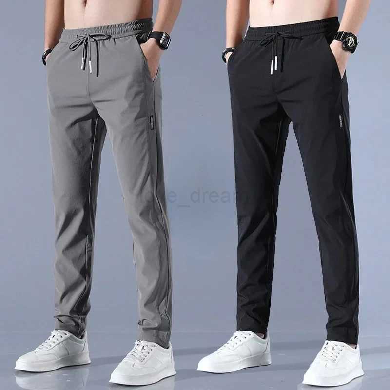 Ice silk Sports pants Quick Drying Running straight sleeves Loose Comfortable Breathable casual elastic Soft elastic Summer MenXJ240813