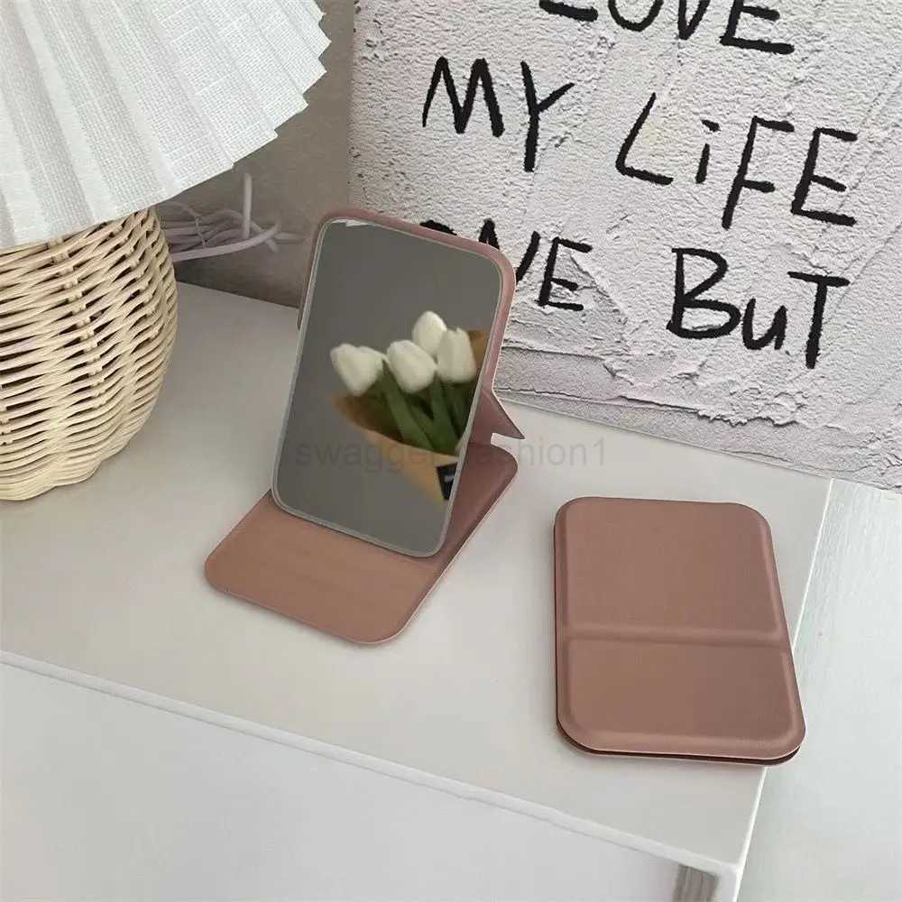 Portable Small Desktop Stand Mirror Delicate Hand-held Folding Make Up Mirror Personalised Unisex Compact Cosmetic MirrorXJ240813