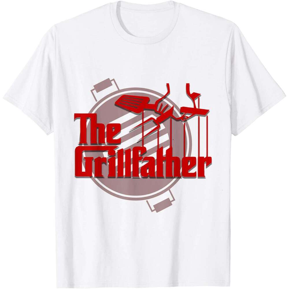 Casual T shirt for Mens The Grillfather Funny Cool BBQ Grill Chef Gift T-Shirt Shirts Tshirt Graphic Tee Tops Clothes Short sleeve Free shipping