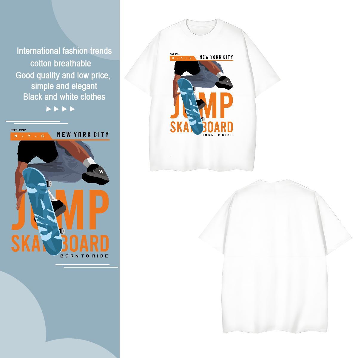 Designer letter Man T Shirts High Street Hip Hop Men Tees 230g 100% Cotton Stylist Breathable Short Sleeve Skull Tops Shirt