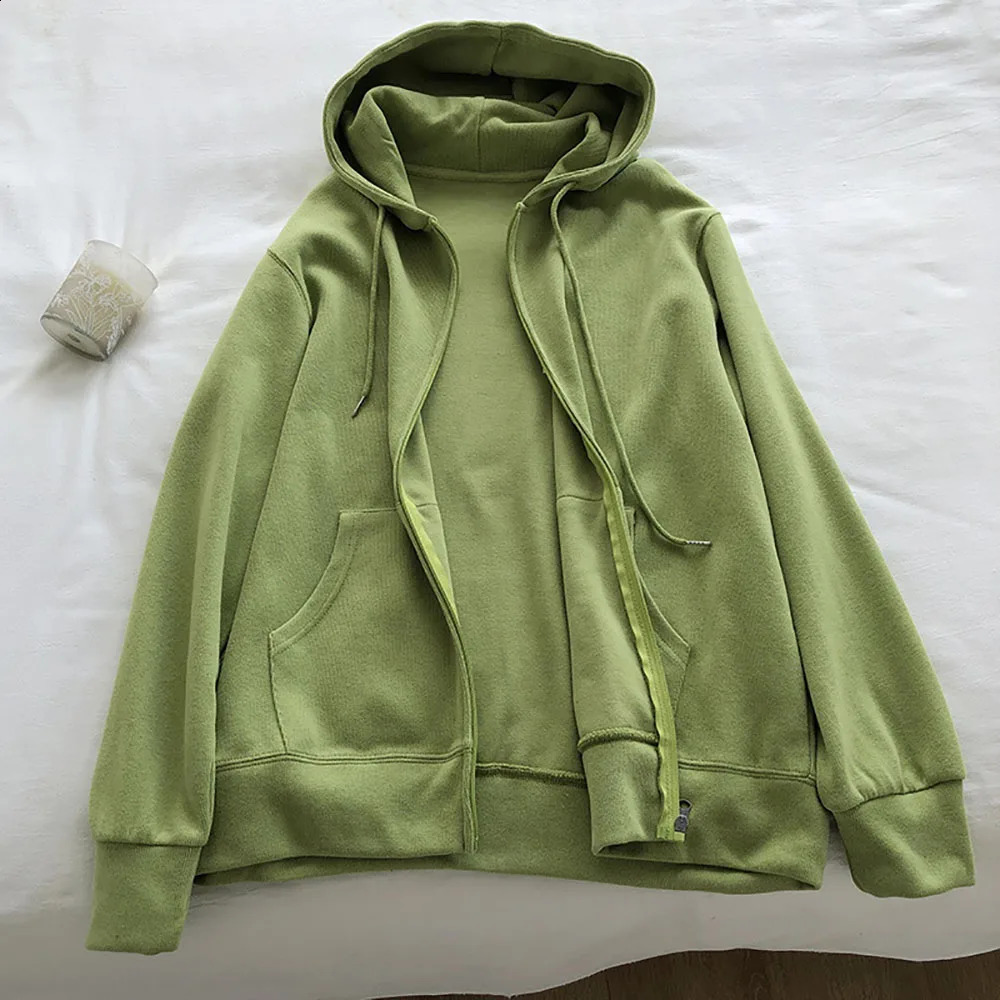 Hoodies Women Spring Autumn Thin Zipper Cardigan Sweatshirts Fashion Purple Loose All-matched Hooded Outerwear Female 240812