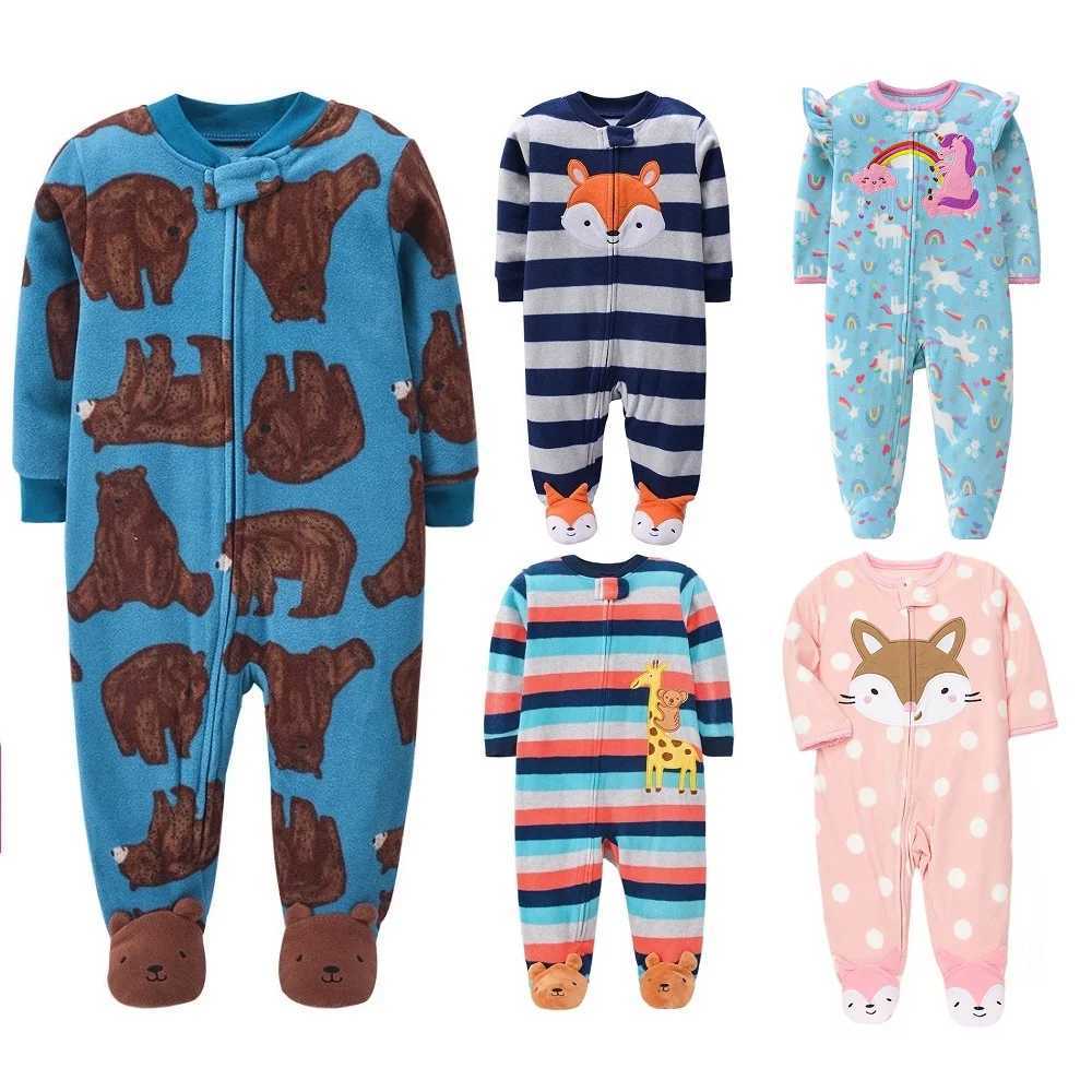 Newborn baby jumpsuit winter spring wool warm animal baby boy girl sleepwear animal full body baby jumpsuit 0-12 months W240812