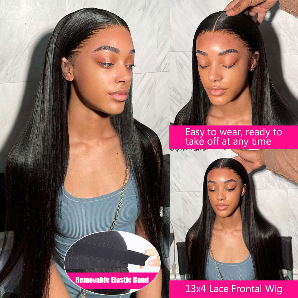 Gabrielle 360 Frontal Wig Brazilian Straight Glueless 13X6 Transparent Lace Front Human Hair Wigs For Women