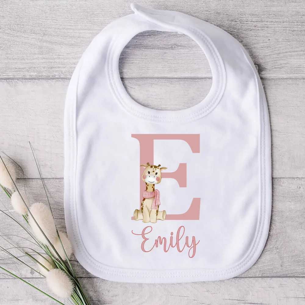 Bibs Burp Cloths Personalized Baby Bib Deer Initial with Name Girls Cotton Bibs Newborn Saliva Towel Flower Print Bib Baptism Infant Shower GiftsL4812