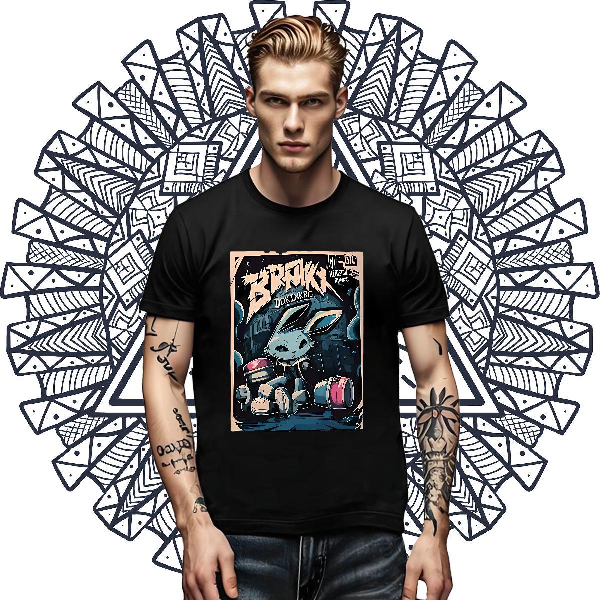 High Quality Men Tops Tees Beach 230g Pure Cotton Customized Breathable Crew Neck rabbit T-Shirts for Men Designer Wear